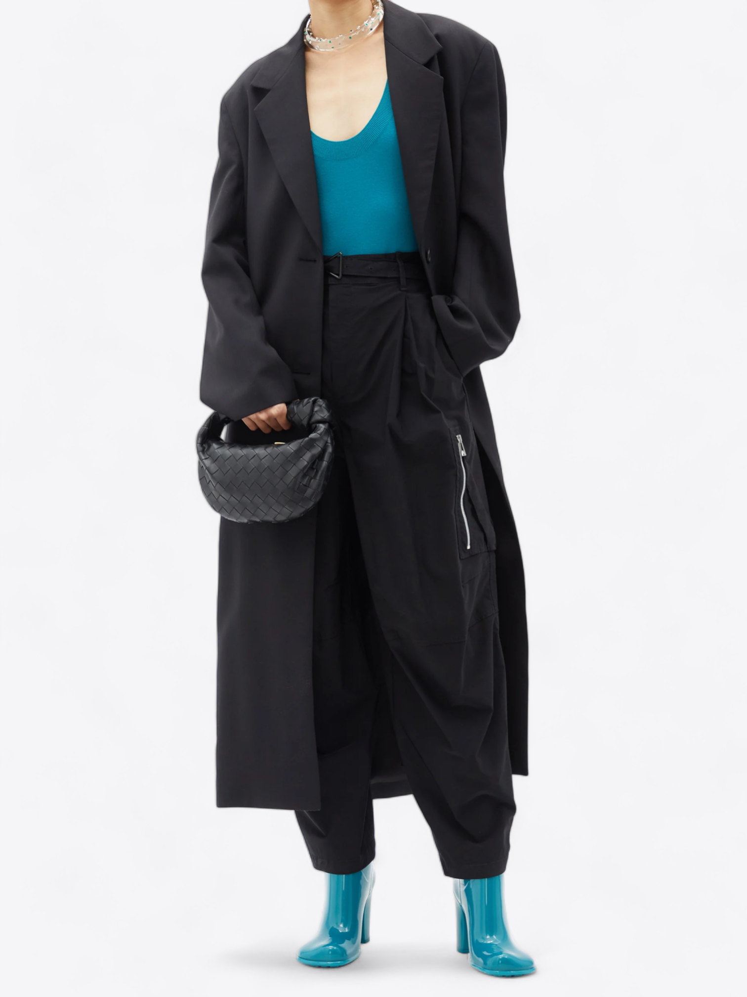 Sac Bottega Veneta Jodie Mini noir avec tressage en cuir