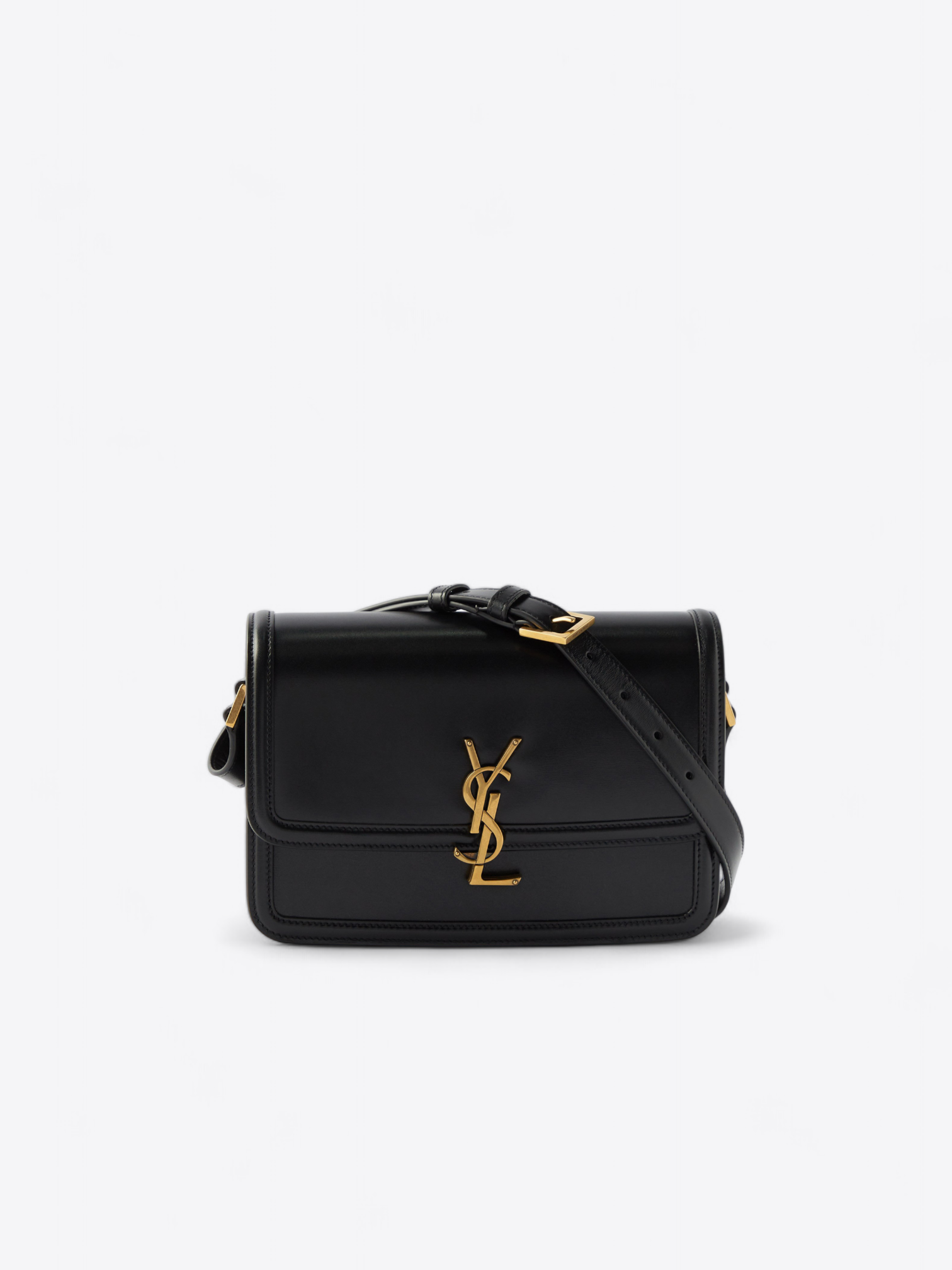 Zwarte Saint Laurent Solferino schoudertas van leer