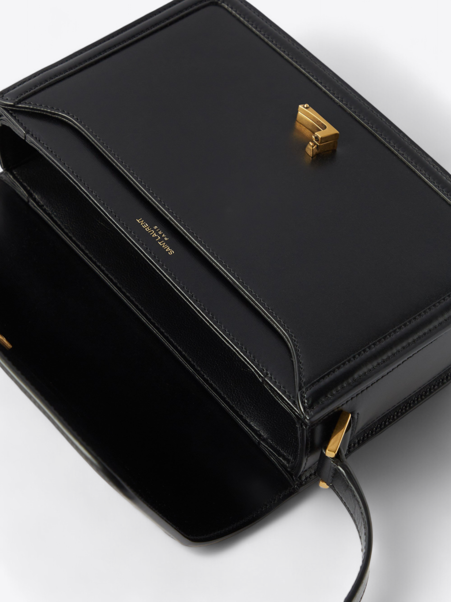 Zwarte Solferino tas met gouden YSL-logo in metaal