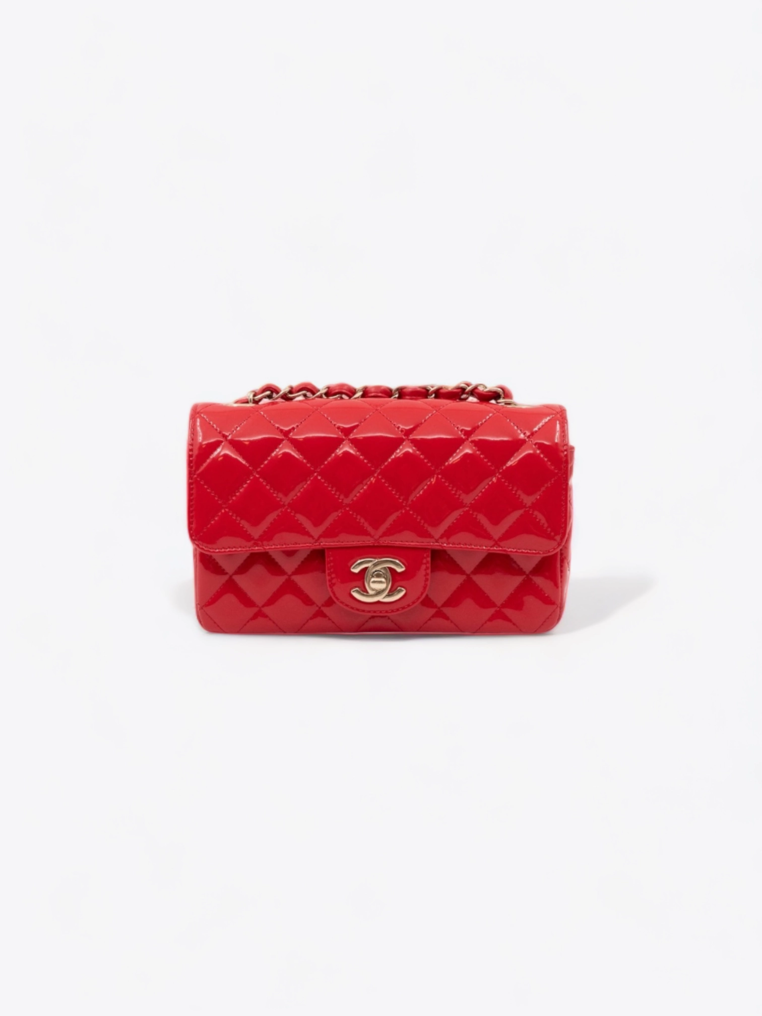WELPOP welpop Location Sac Chanel Classic Mini Rectangulaire Rouge Cuir verni 0